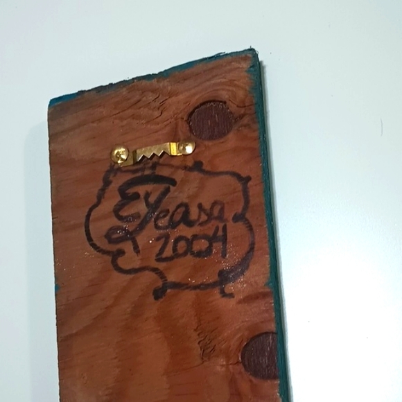 OOAK Upcycled Hand Painted Abstract Doodle Folk Art 'Love' Shelf Wall Decor - Picture 3 of 7